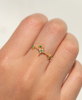 Gold Plated Disney Princess Tiana Evangeline Crystal Rings