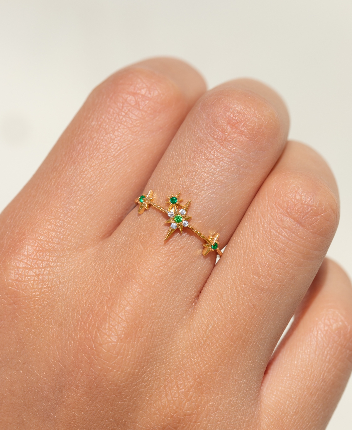 Girls Crew Gold Plated Disney Princess Tiana Evangeline Crystal Rings