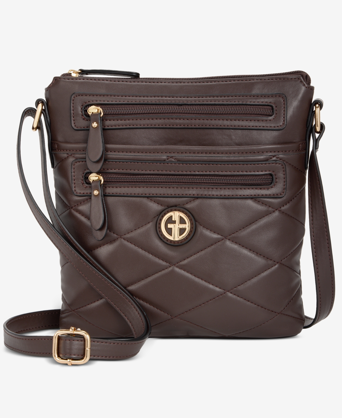 Giani Bernini Small Quilted North South Crossbody, Exclusively At Macy's In Brown