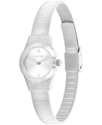 Women's Contemporary Silver Tone Stainless Steel Mesh Bracelet Watch, 18mm