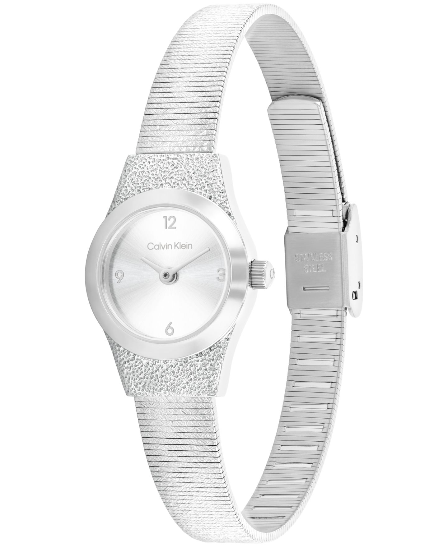 Женские часы Calvin Klein Contemporary Silver Tone Stainless Steel Mesh Bracelet Watch, 18mm — фото 2