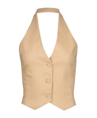 Women's BISHOP + YOUNG Positano Linen Halter Vest