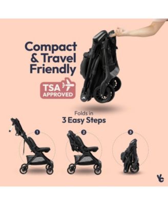 HopLite Ultralight Compact Lightweight Baby Stroller For Airplane – Travel Stroller for Newborn from Birth to 55 lbs, Jet Black