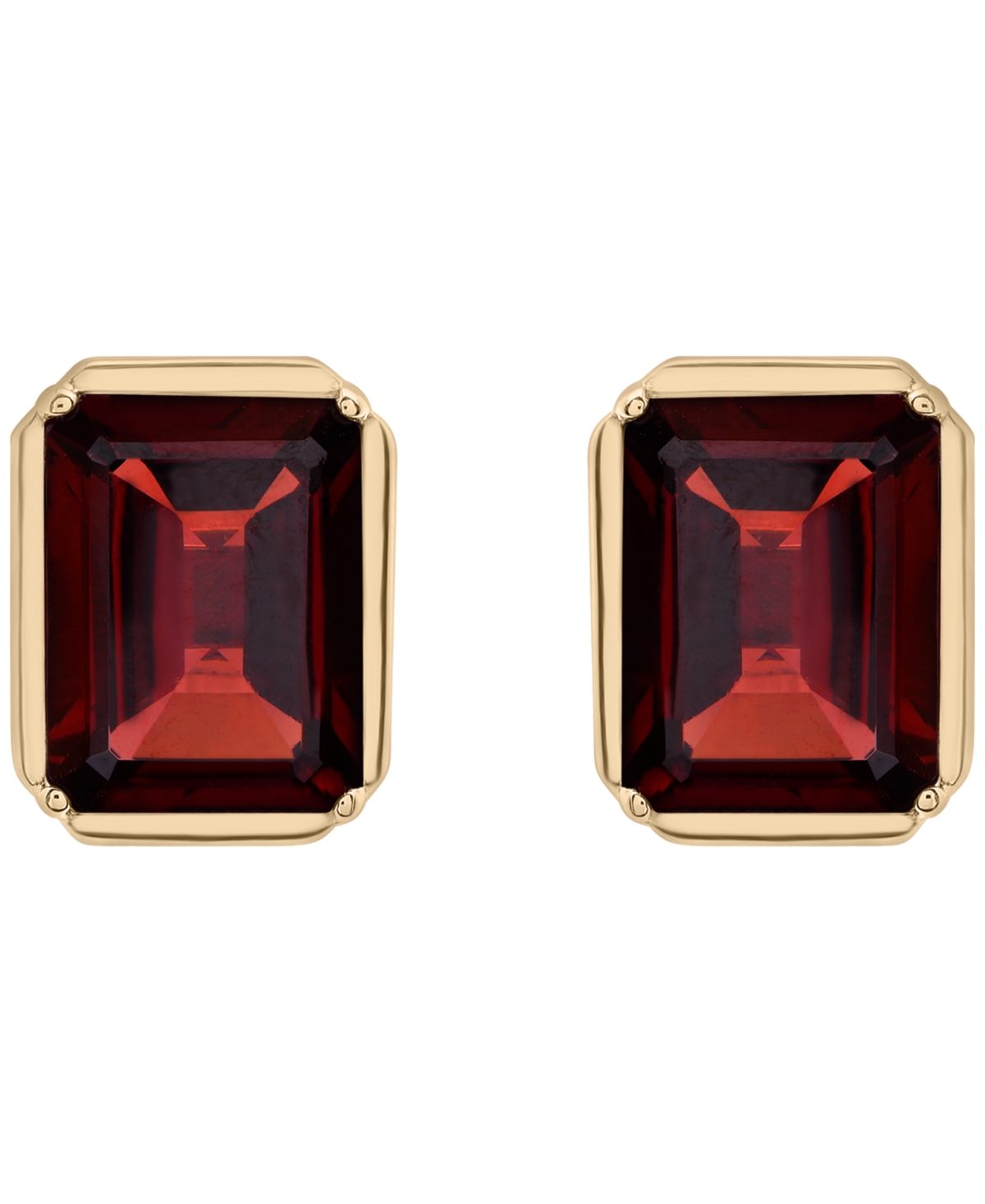 Macy's Garnet (3-5/8 Ct. T.w.) Stud Earrings In 14k Yellow Gold In Gold