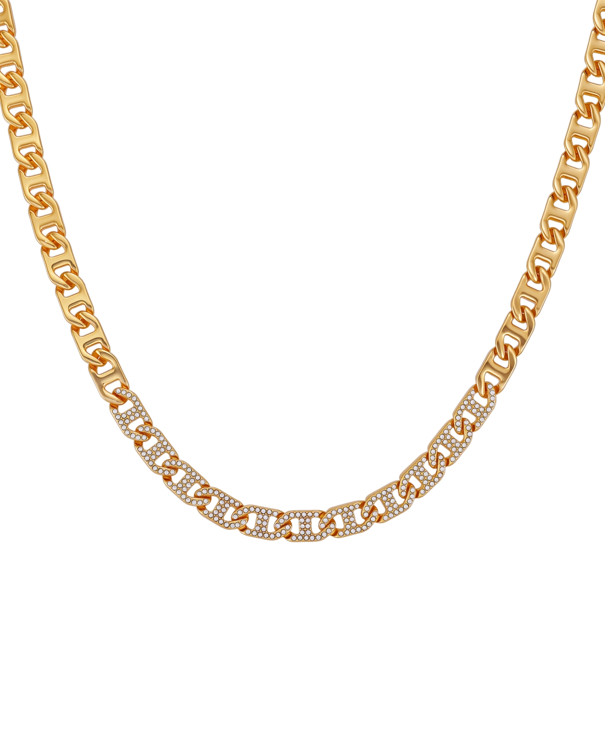 Guess Glass Stone Chain Link Statement Necklace (also In Gold-tone) In Gold