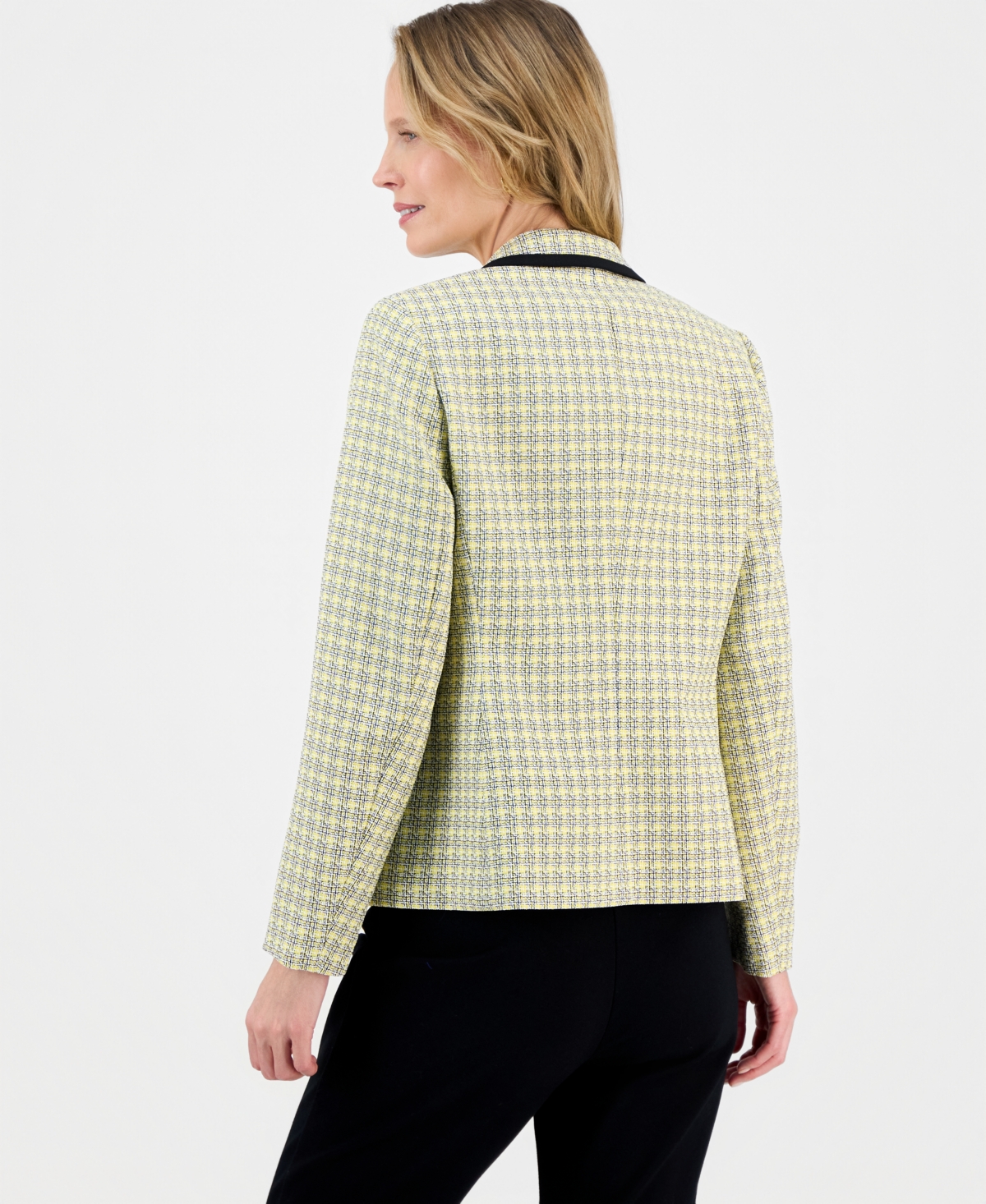 Kasper Women's Tweed Faux-double-breasted Jacket In Green