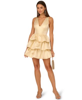 Women's Metallic Jacquard Mini Dress