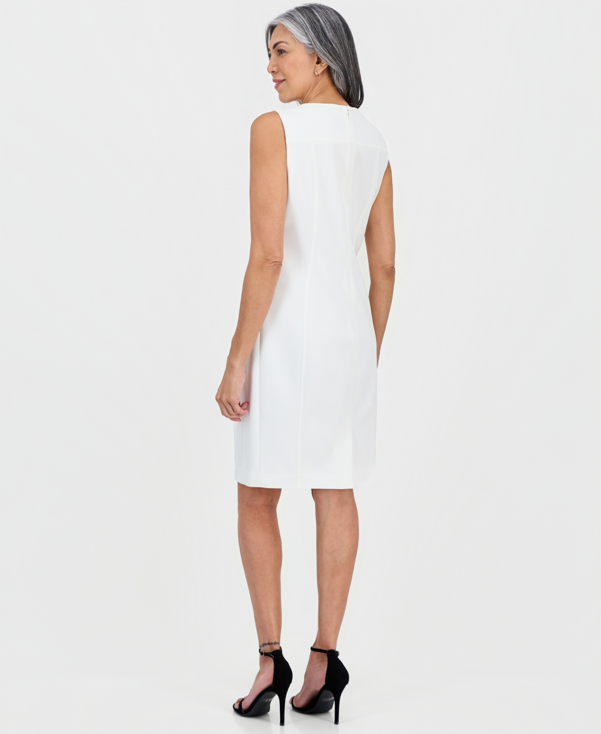 Kasper Women's Round-Neck Sleeveless Crepe Sheath Dress