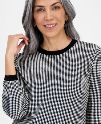 Women's Geometric-Print Crewneck Sweater 