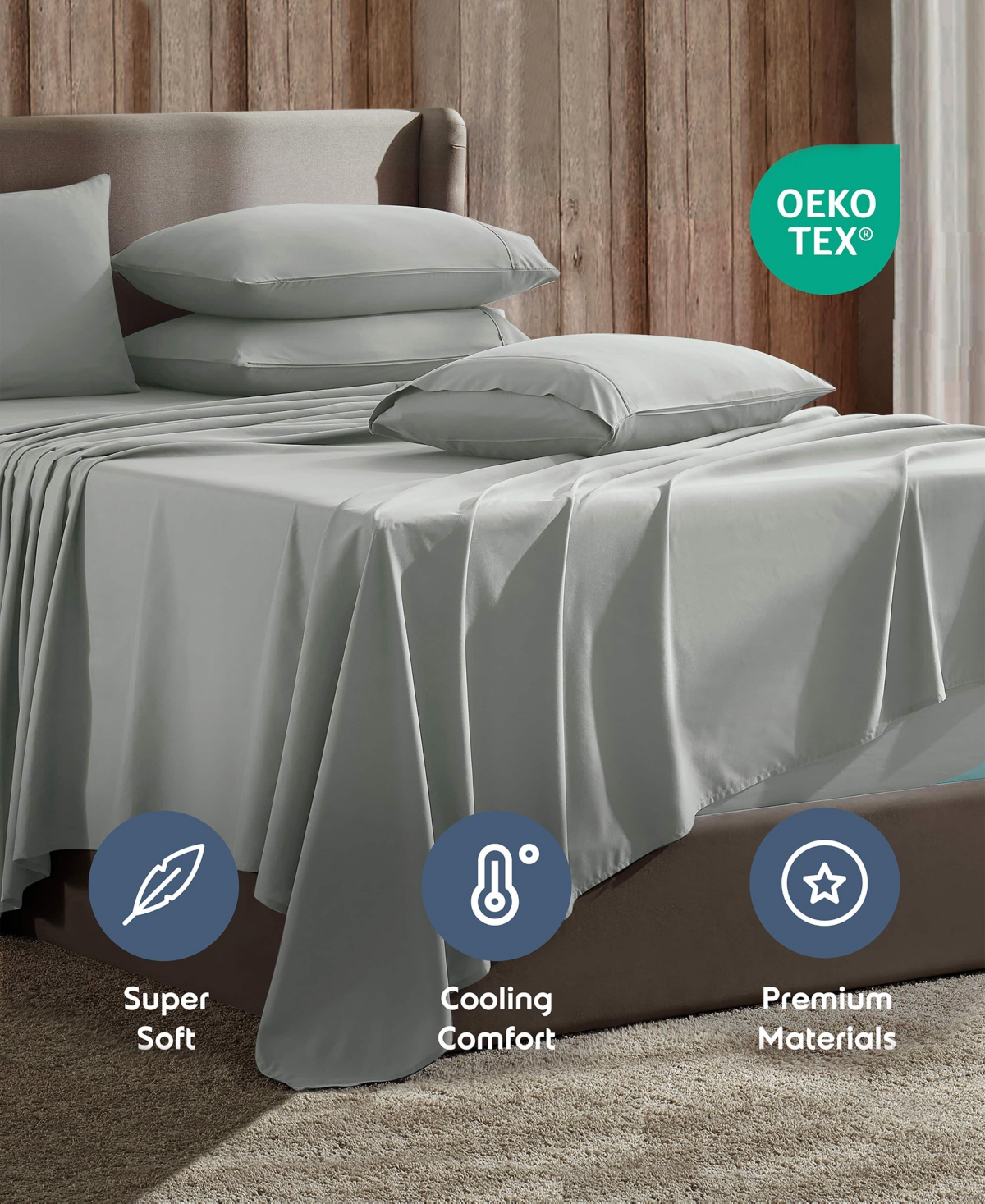 Nestl Extra Deep Pocket 6-pc. Sheet Set, California King In Green