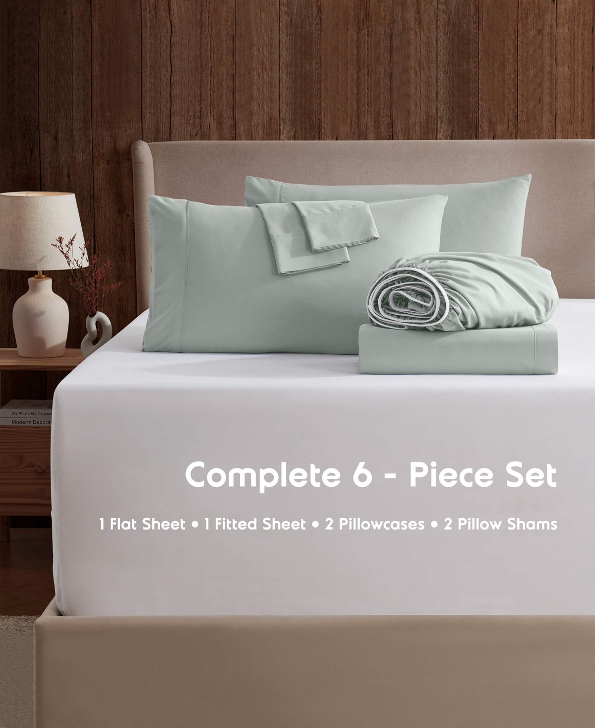 Nestl Extra Deep Pocket 6-pc. Sheet Set, California King In Green