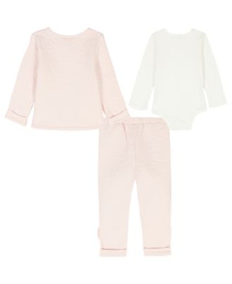 Baby Girls' Long-Sleeve Bodysuit, Jacket and Pants, 3-Piece Set