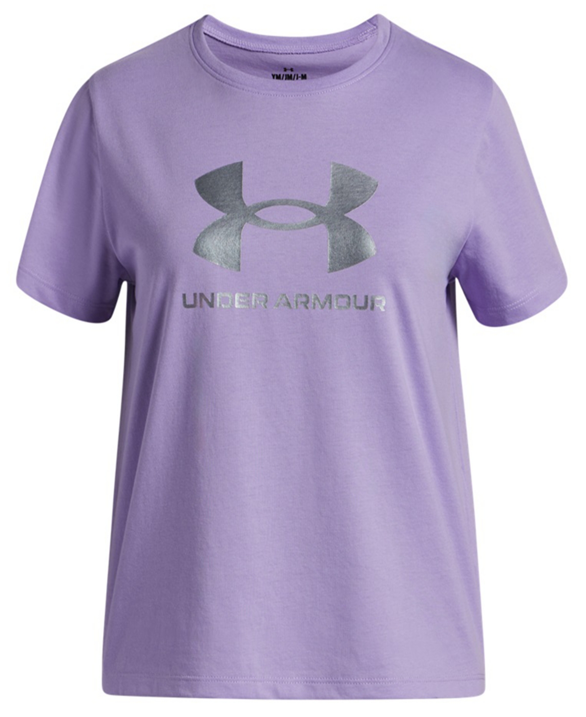Under Armour Girls 6-16 Short-sleeves Rival Shimmer T-shirt In Purple