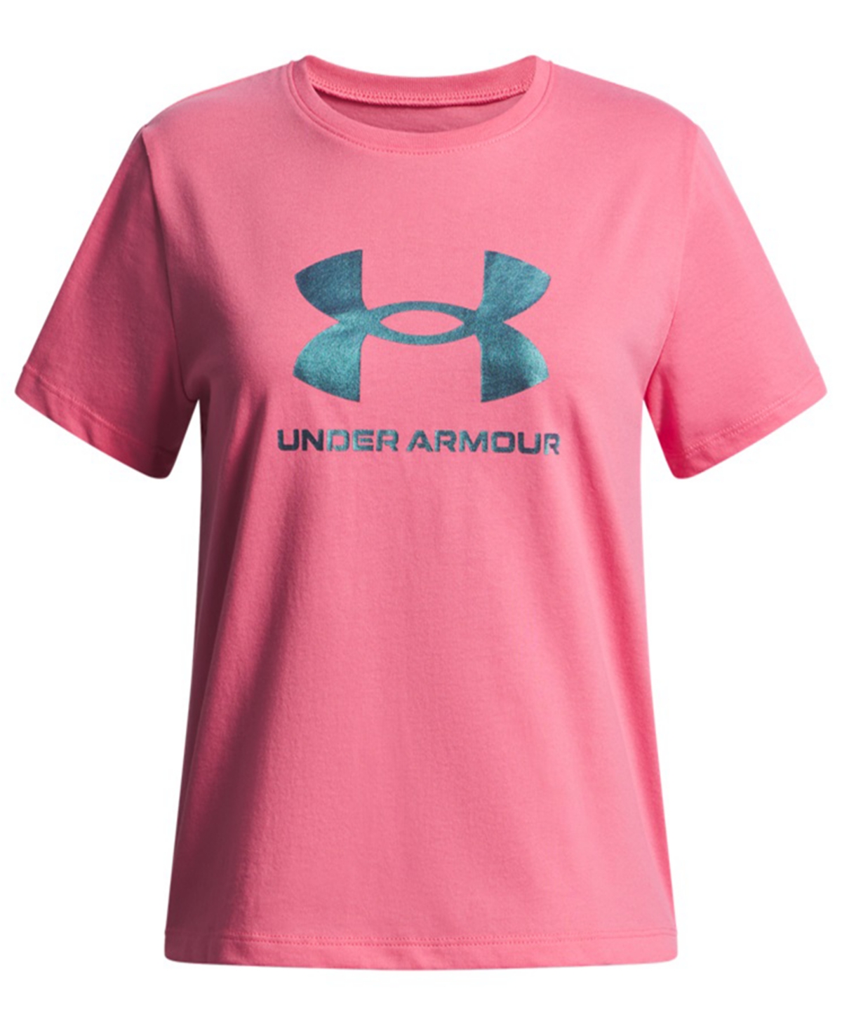 Under Armour Girls 6-16 Short-sleeves Rival Shimmer T-shirt In Pink