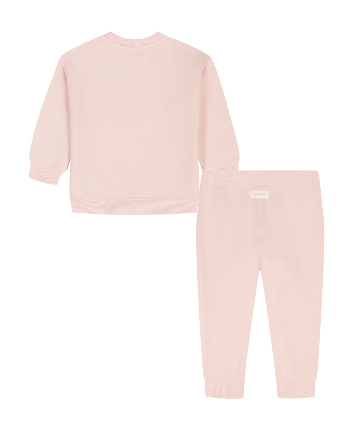 Calvin Klein Baby Girls 2-piece Crewneck Top And Joggers Set In Pink