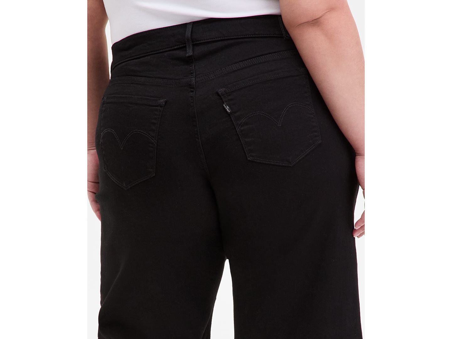 Женские джинсы Levi's Plus Size Mid Rise 318 Shaping Wide-Leg, цвет: Чёрный — фото 4