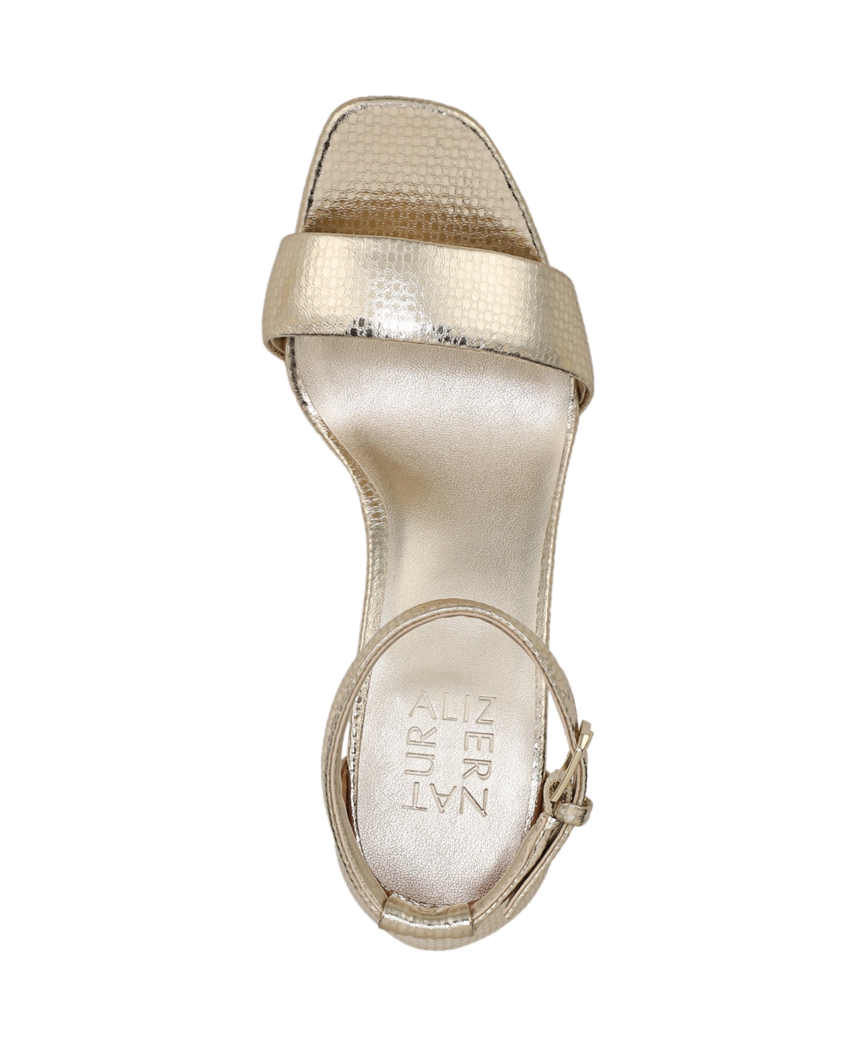 Naturalizer Joy Square Toe Ankle Strap Dress Sandals In Gold