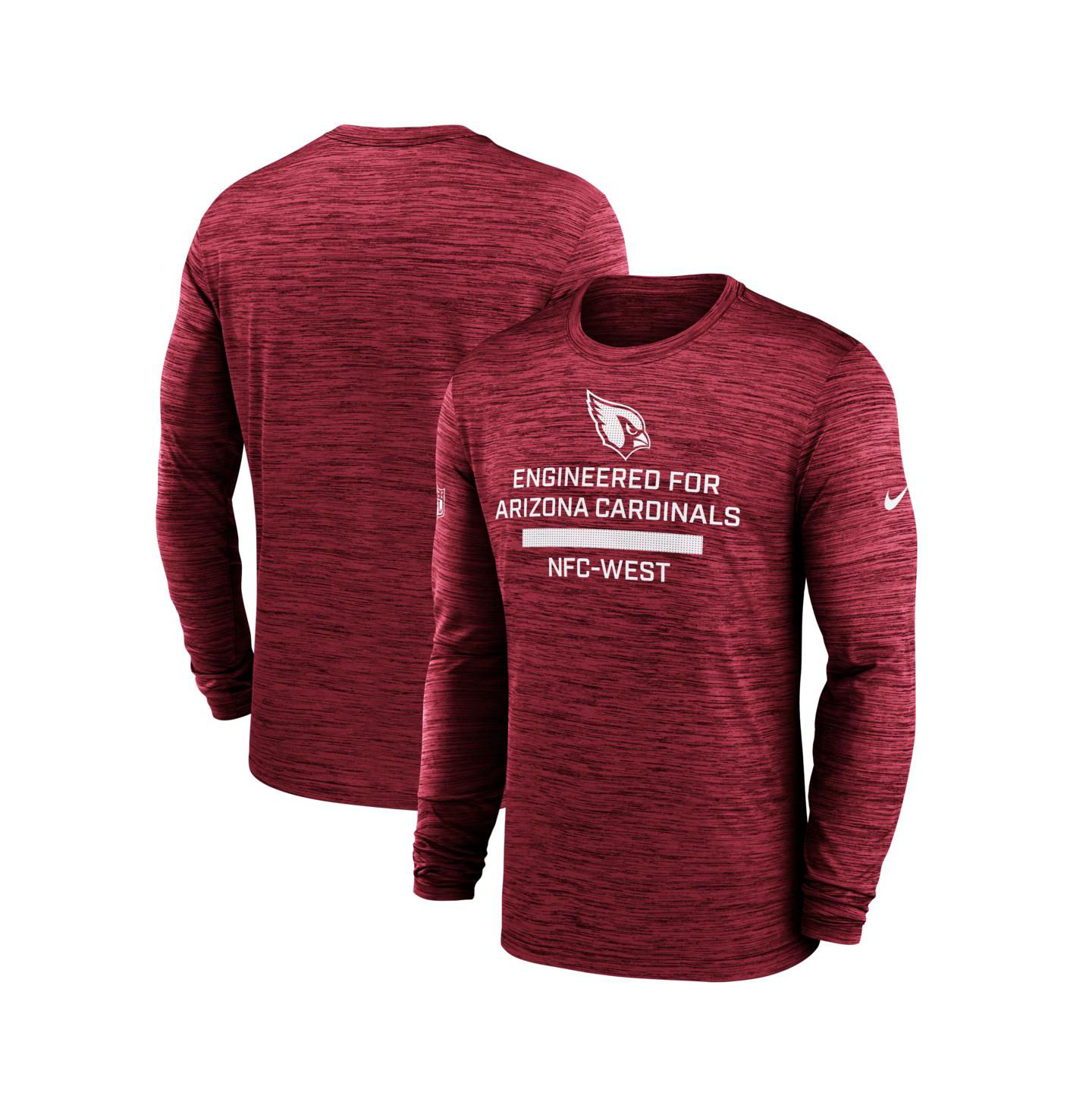 Мужская футболка Nike Cardinal Arizona Cardinals Sideline Velocity Performance Long Sleeve — фото 1