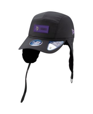 Men's Charcoal Minnesota Vikings 2025 Sideline Cold Weather Runner Dog Ear Adjustable Hat