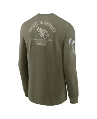 Men's Olive Arizona Cardinals 2025 Salute to Service Sideline Long Sleeve T-Shirt