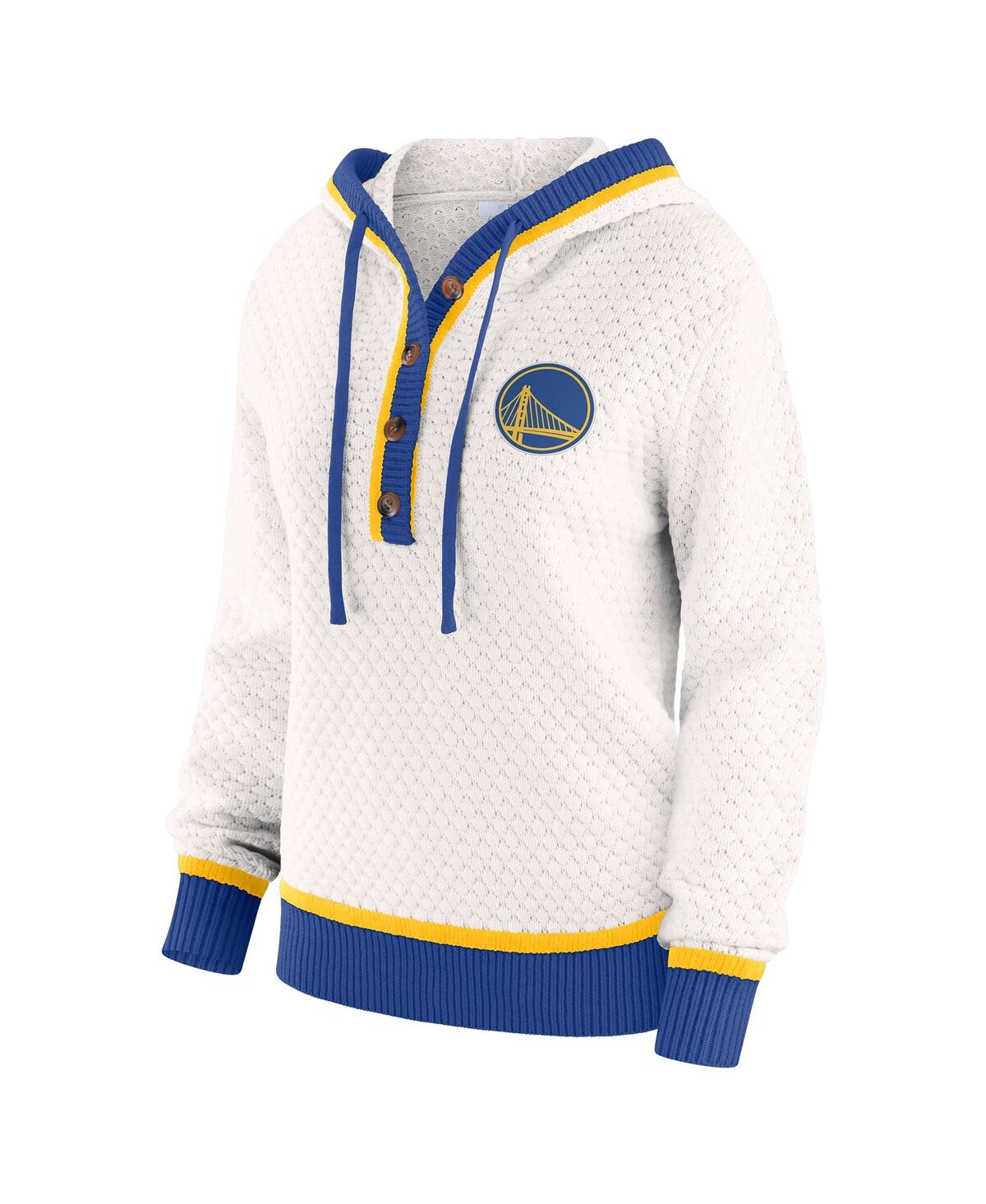 Wear By Erin Andrews Women's Cream Golden State Warriors Plus Size Hoodie Sweater In Multi