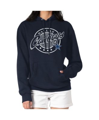 G-III 4Her by Carl Banks - Women's Navy Dallas Cowboys Pinstripe Circle Fleece Pullover Hoodie