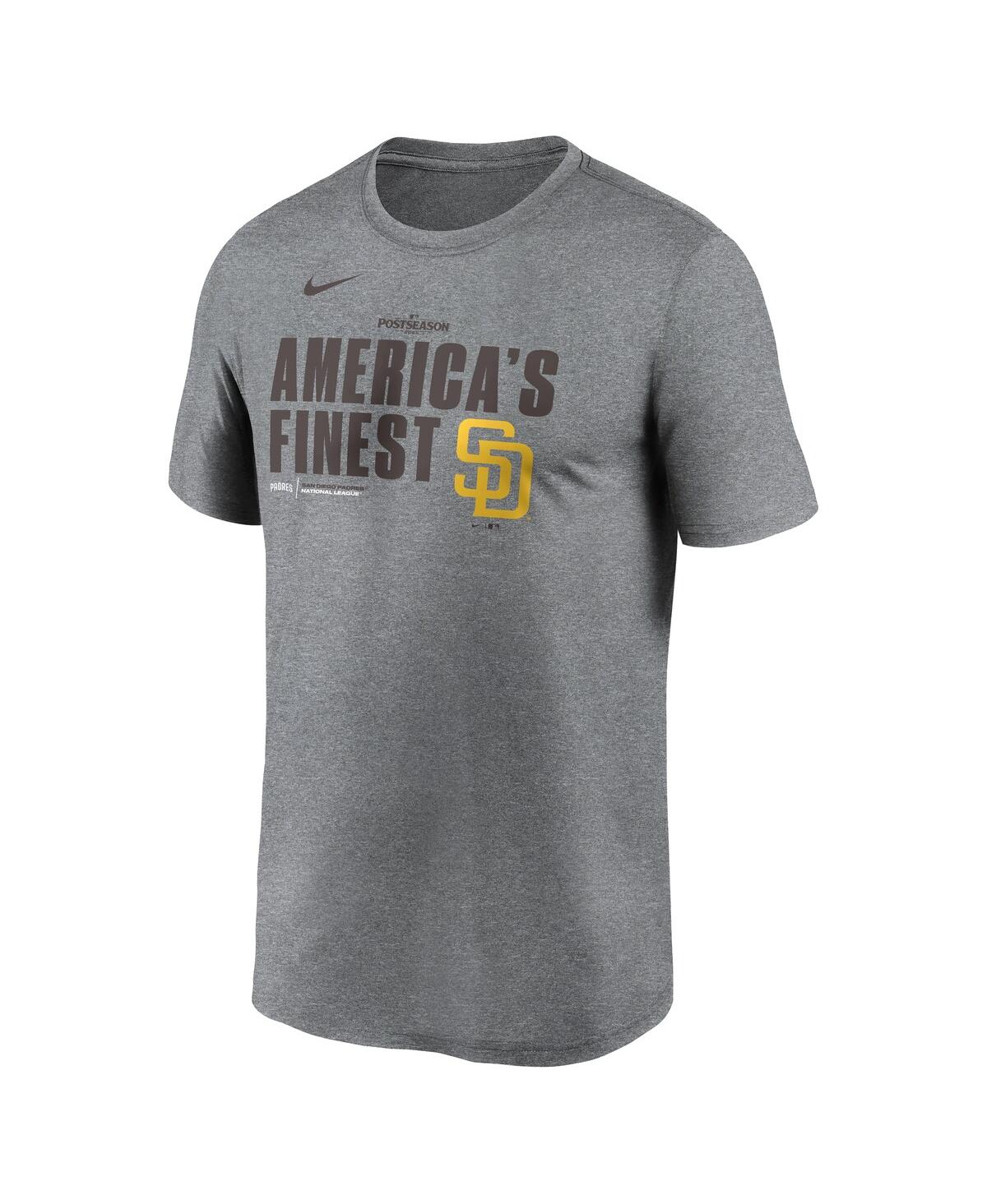 Nike Men's Heather Charcoal San Diego Padres 2025 Mlb Postseason Legend Dri-fit T-shirt In Gray