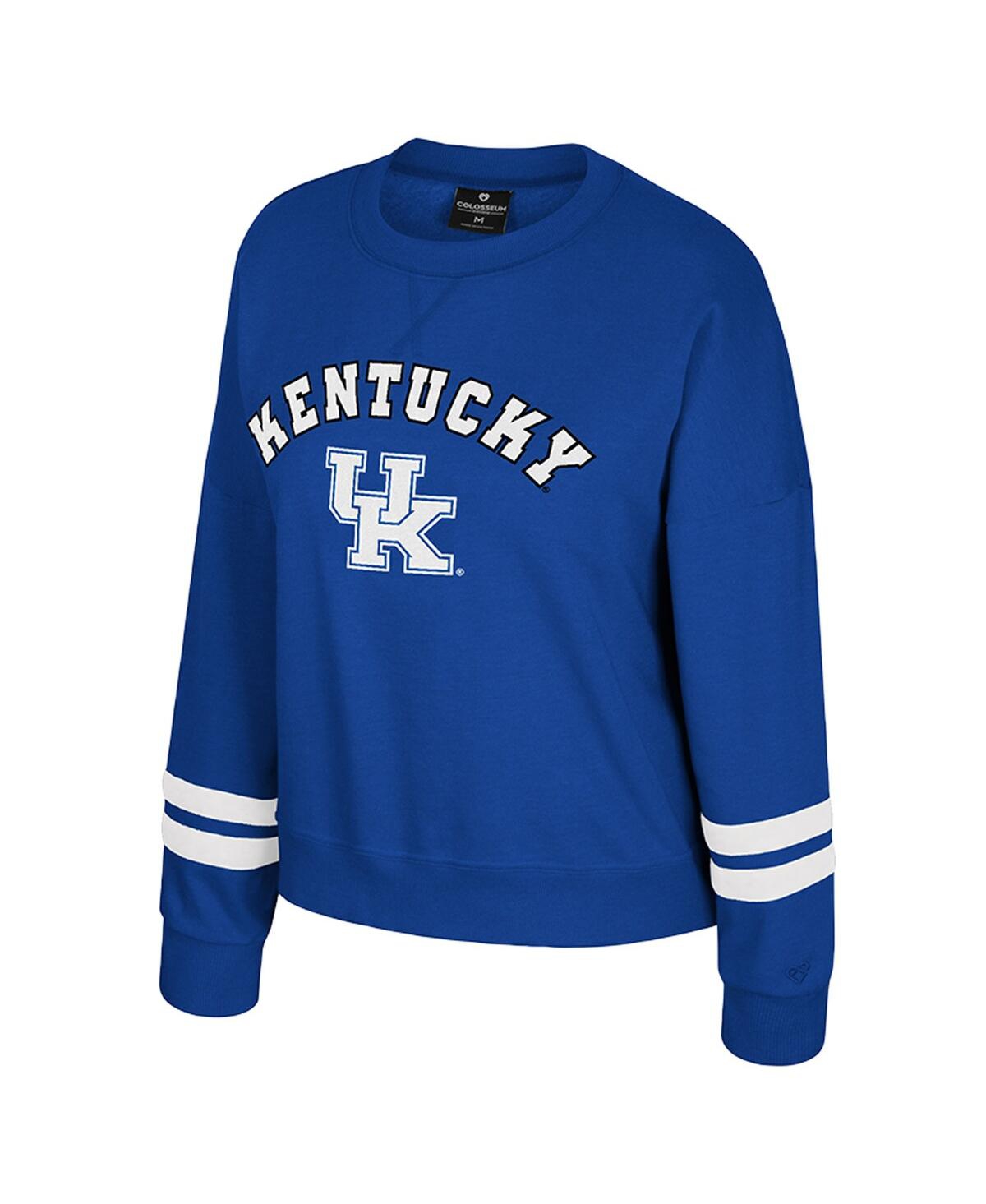 Colosseum Women's Royal Kentucky Wildcats Splashy Crewneck Fleece Sweatshirt