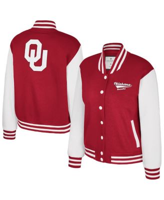 Colosseum - Women's Crimson Oklahoma Sooners French Baguette Full Snap Fleece Jacket