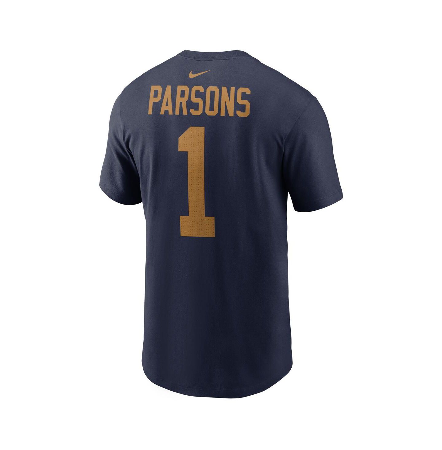 Мужская футболка Nike Micah Parsons Navy Green Bay Packers The 1923 Classic Name & Number — фото 3