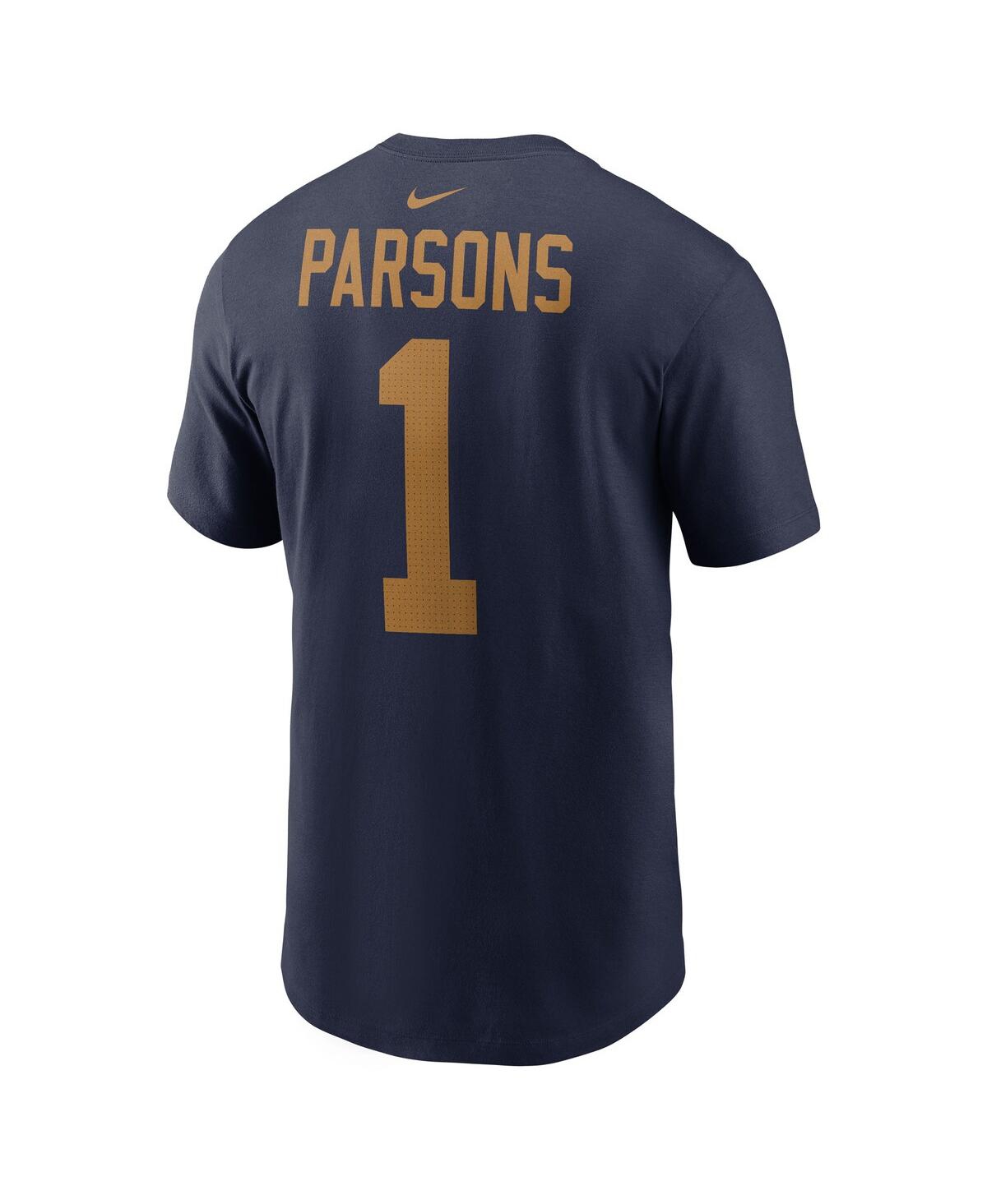 Nike Men's Micah Parsons Navy Green Bay Packers The 1923 Classic Name Number T-shirt In Blue