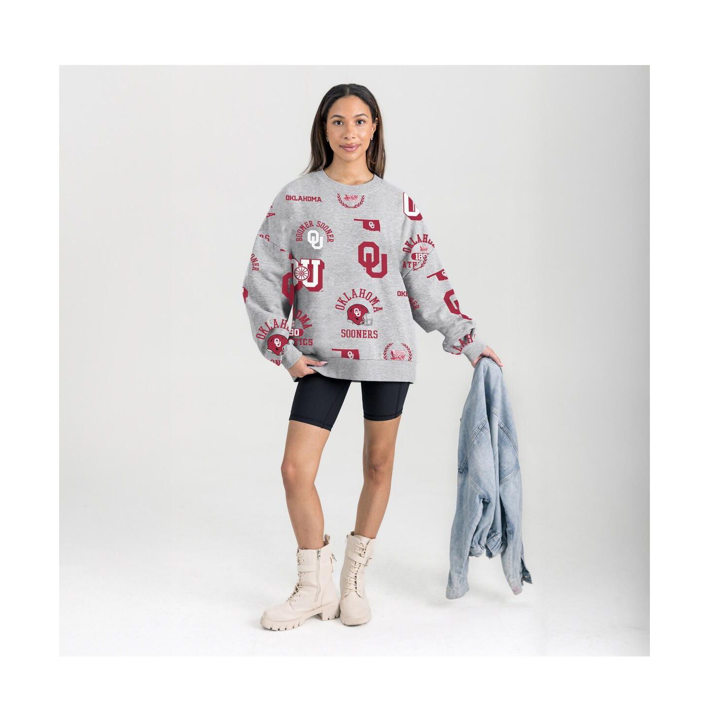 Женская толстовка Gameday Couture Gray Oklahoma Sooners Always on Repeat Fleece — фото 3