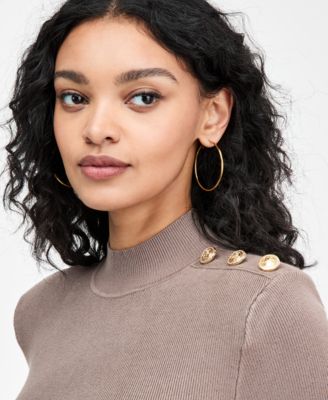 Women's Long-Sleeve Button Alyssia Ribbed Dress