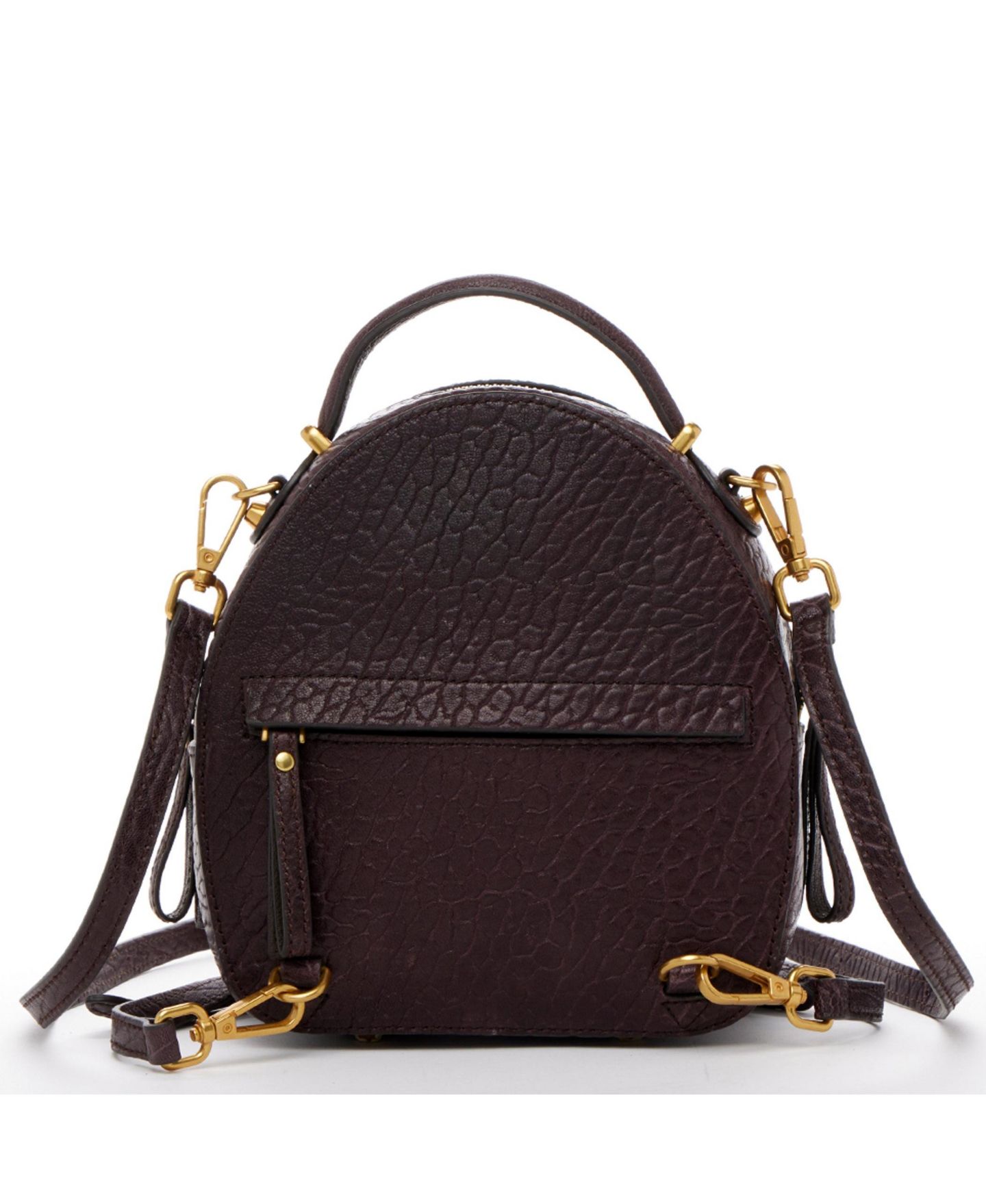 Рюкзак SUSU Mini Leather Purse Convertible Crossbody Bag, цвет: Красное дерево / Шоколадный коричневый — фото 3