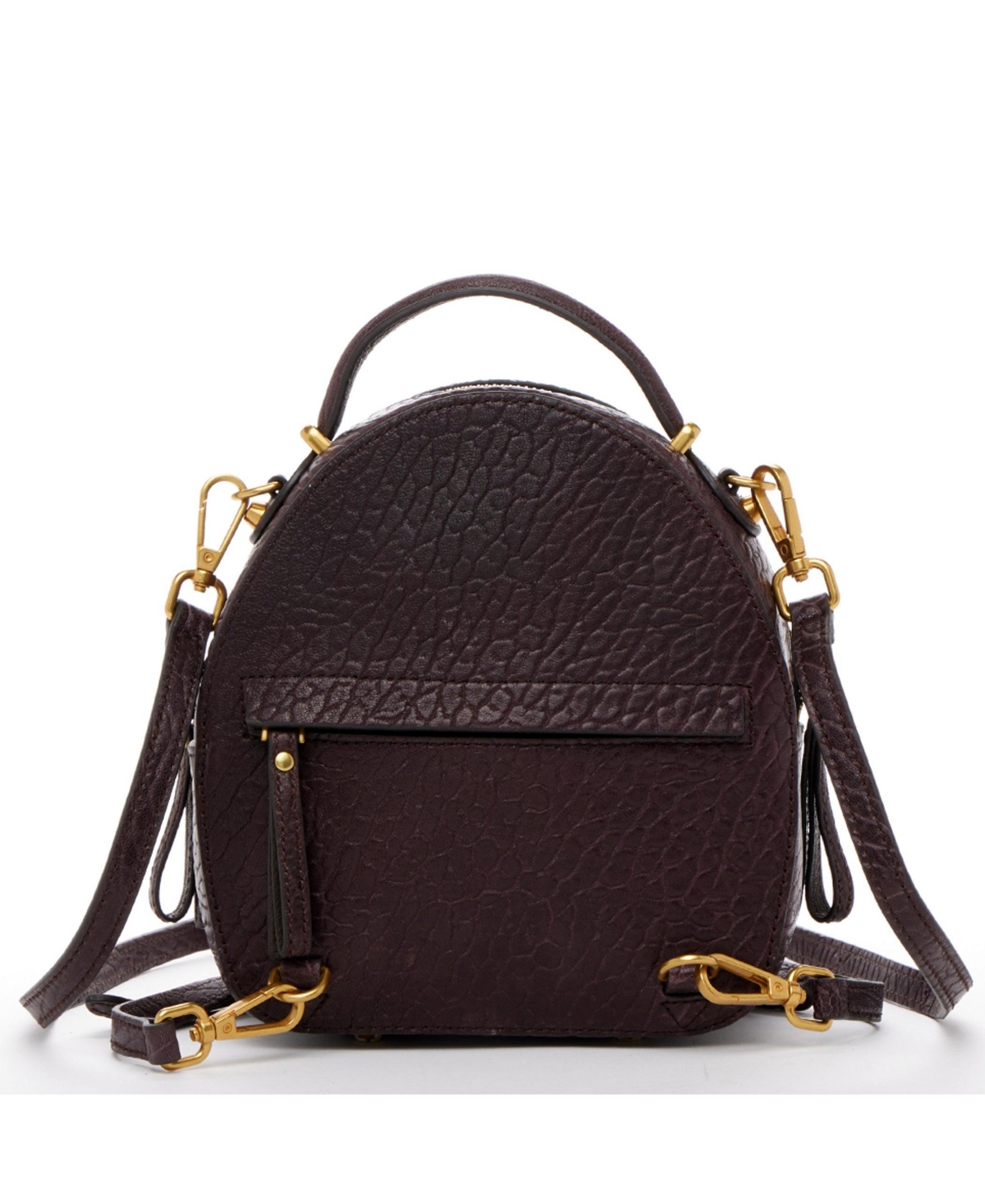 Small Leather Backpack Purse Convertible Crossbody Bag Womens Fashion Backpack for Travel and Everyday Handbag with Gold Hardware and Detachable Strap