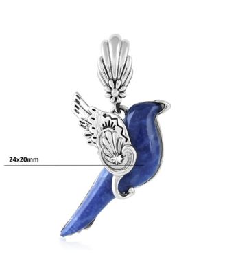 Sterling Silver Sodalite Bird Pendant Enhancer