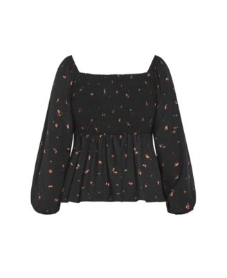 Plus Size Gigi Long Sleeve Floral Print Top