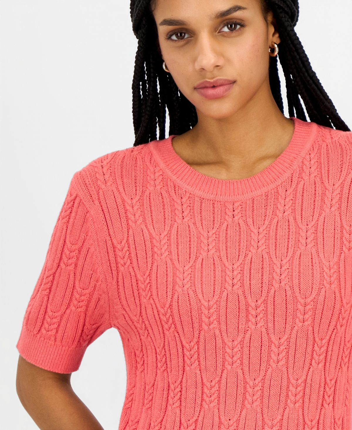 Nautica Women's Cotton Cable-Knit Sweater