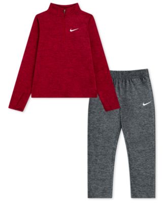 Nike Boys' 4-7 Quarter-Zip Sunset Fleece T-Shirt and Pants, 2
