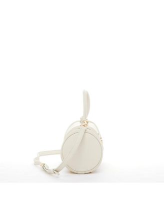 Women s Top Handle Leather Crossbody Bag Convertible Cylinder Shoulder Bag & Evening Purse with Gold Hardware and Detachable strap