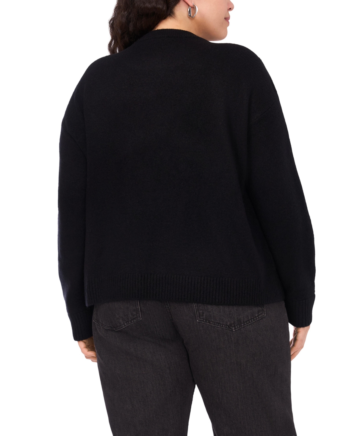 Vince Camuto Plus Multi Paillette Crewneck Sweater