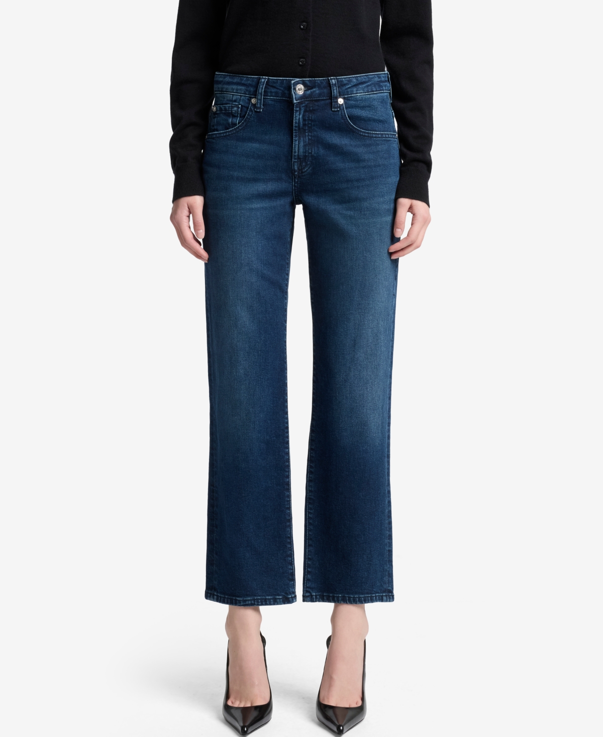 7 For All Mankind Calie Ankle Straight Leg Jeans In Blue