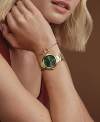 Women's Gift Set Gold Tone Stainless Steel Bracelet Watch, 34mm