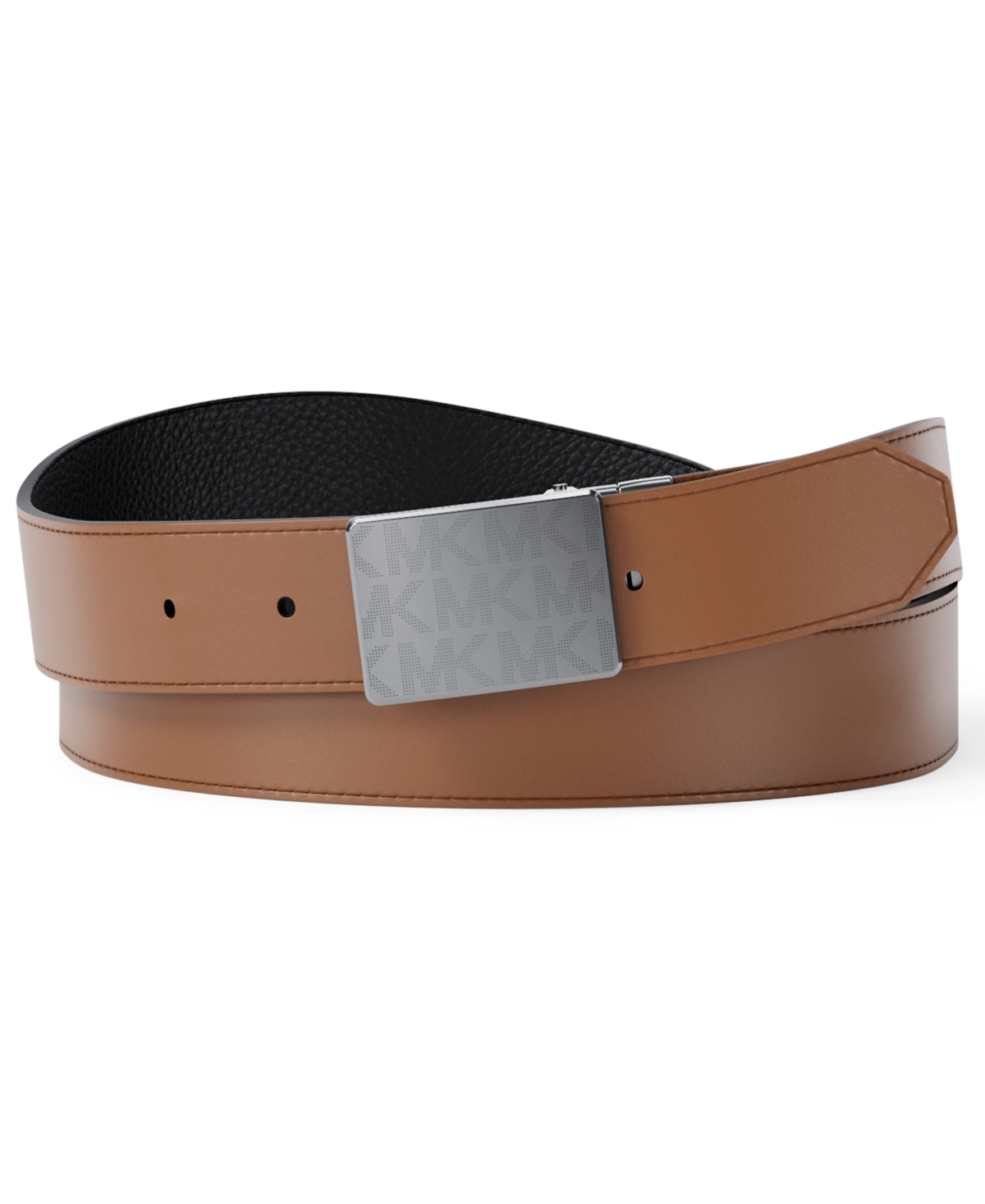 Michael Kors Men's Reversible Plaque Dress Belt In Brown