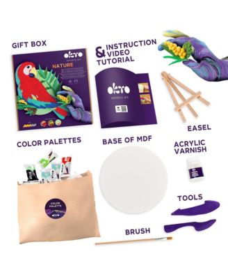 OKTO Air-Dry Clay 3D Painting Kit – 3D Picture Macaw (11.4 x 11.4 in)