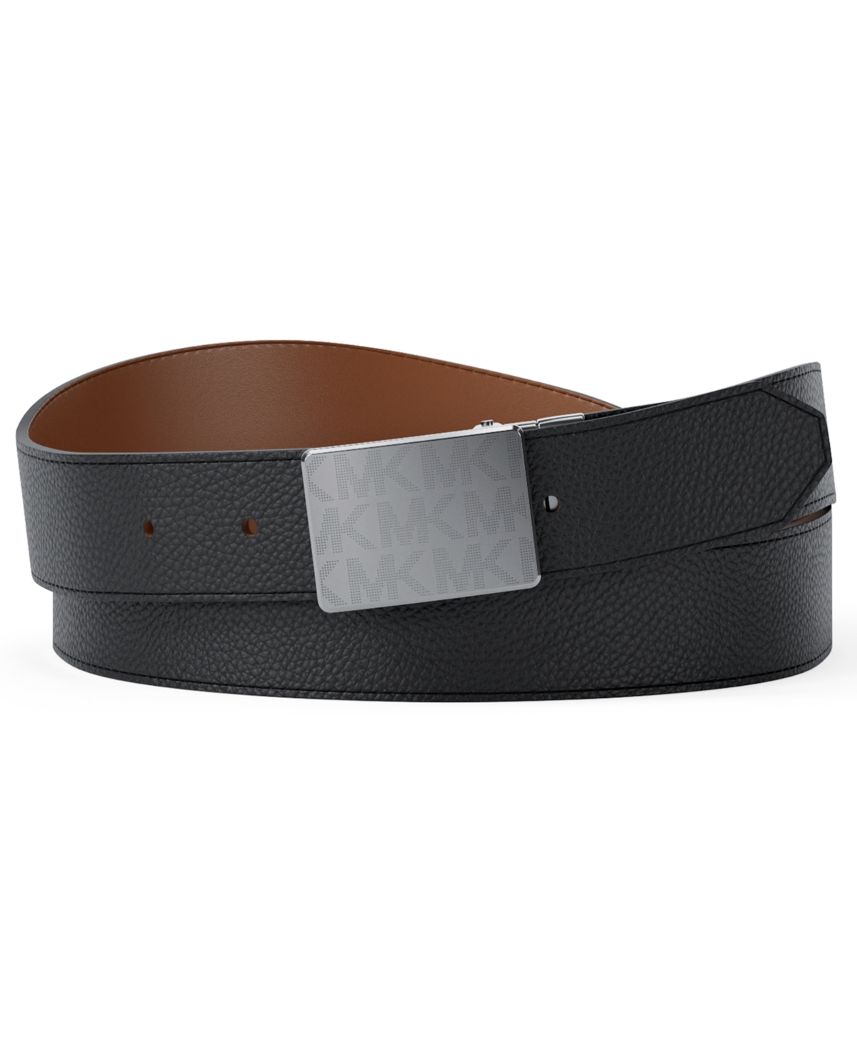 Michael Kors Men's Reversible Plaque Dress Belt In Brown
