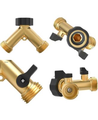 2-Pack Garden Hose Splitter Heavy Duty Brass Y Connector