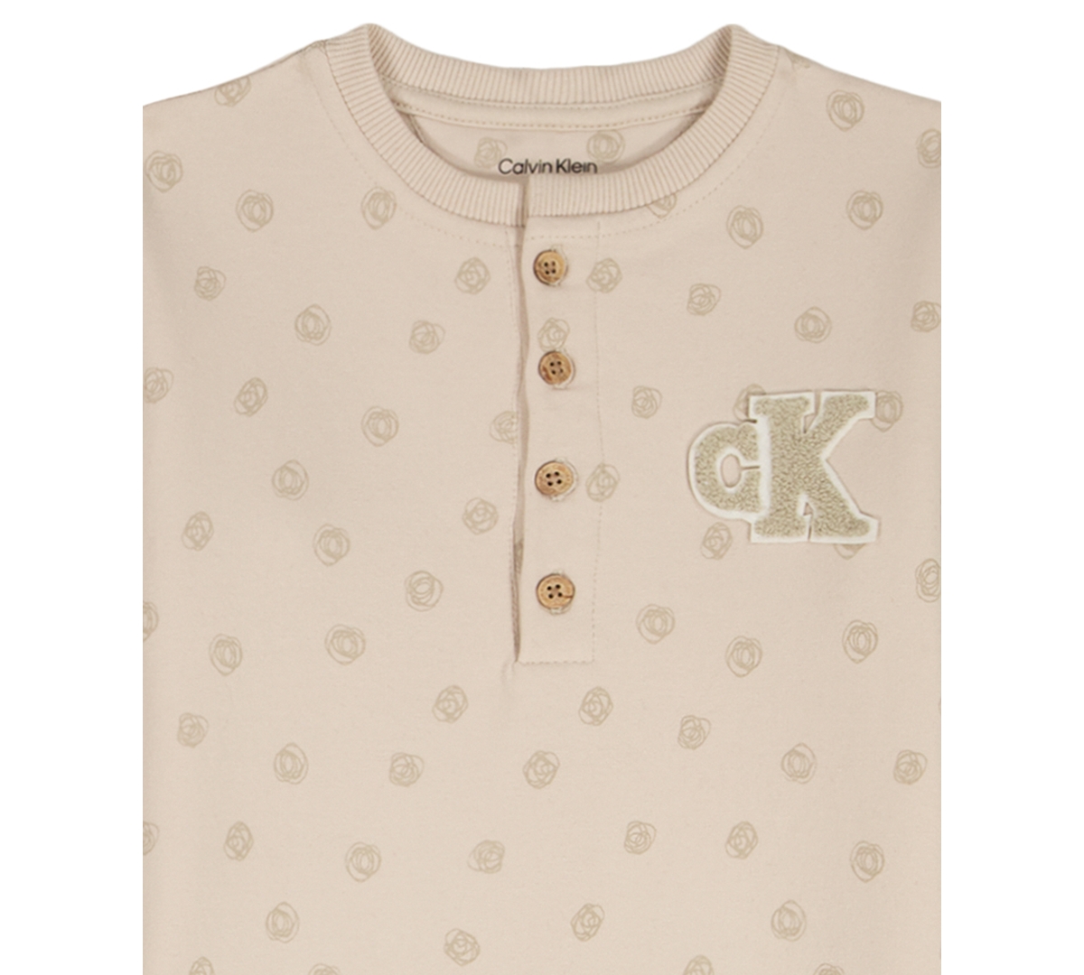 Calvin Klein Baby Boys And Girls Crewneck Coverall In Neutral