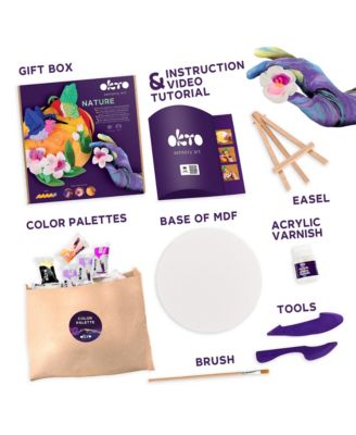 OKTO Air-Dry Clay 3D Painting Kit – 3D Hummingbirds (11.4 x 11.4 in)