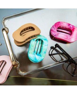 Large Oval Hair Clip Set of 2 – Soft Pink + Pink Marble